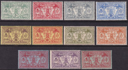 New Hebrides French 1911 Sc 11-21 Yt 27-37 Set MLH*/MNH** Some Creases - Unused Stamps