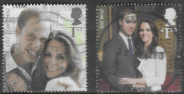 GROSSBRITANNIEN GRANDE BRETAGNE GB 2011 FROM M/S ROYAL WEDDING:WILLIAM & KATE SET 2V USED SG 3180A-B MI 3095-6 YT 3491-9 - Oblitérés