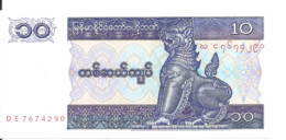 MYANMAR 10 KYATS 1996 UNC P 71 - Myanmar