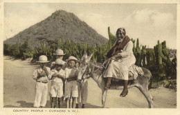 Curacao, N.W.I., Country People, Donkey (1930s) Spritzer Postcard - Curaçao