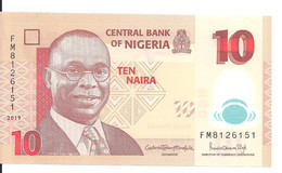 NIGERIA 10 NAIRA 2019 UNC P 39 J - Nigeria