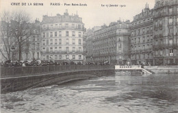 FRANCE - Paris - Inondations De Paris - Crue De La Seine - Pont Saint Louis - Carte Postale Ancienne - The River Seine And Its Banks