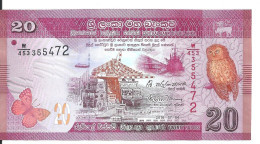 SRI LANKA 20 RUPEES 2016 UNC P 123 E - Sri Lanka