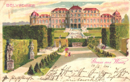 VIENNA, BELVEDERE, ARCHITECTURE, STATUES, GARDENS, PARK, UMBRELLA, AUSTRIA, POSTCARD - Belvédère