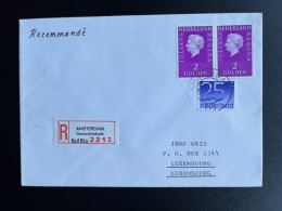 NETHERLANDS 1979 REGISTERED LETTER AMSTERDAM OOSTERDOKSKADE TO LUXEMBOURG 31-07-1979 NEDERLAND AANGETEKEND - Lettres & Documents