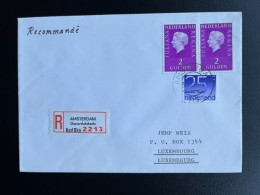 NETHERLANDS 1979 REGISTERED LETTER AMSTERDAM OOSTERDOKSKADE TO LUXEMBOURG 31-07-1979 NEDERLAND AANGETEKEND - Brieven En Documenten