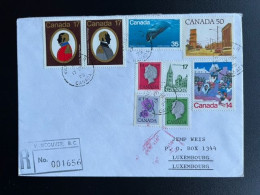 CANADA 1979 REGISTERED LETTER VANCOUVER TO LUXEMBURG 17-07-1979 - Lettres & Documents