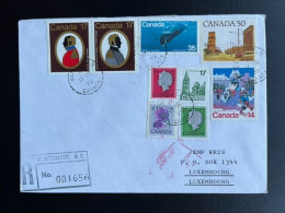 CANADA 1979 REGISTERED LETTER VANCOUVER TO LUXEMBURG 17-07-1979 - Storia Postale