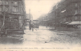 FRANCE - Paris - Inondations De Paris - Hotel Terminus Et Rue Saint Lazare  - Carte Postale Ancienne - Inondations De 1910