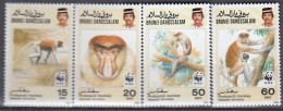 BRUNEI  430-433, Postfrisch **, WWF, Weltweiter Naturschutz: Nasenaffe, 1991 - Brunei (1984-...)