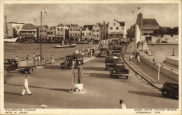 Curacao, N.W.I., WILLEMSTAD, Queen Emma Pontoon Bridge, Car (1940s) Postcard - Curaçao