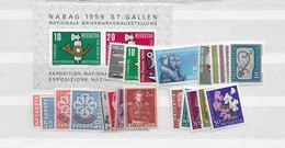 1959 MNH Switzerland Year Collection, Postfris** - Ongebruikt