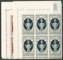 Luxembourg Luxemburg Mi.395/98 En Blocs De 6, Mi.397 Avec Variété Constante Plattenfehler MNH / ** 1945 Caritas - Varietà & Curiosità