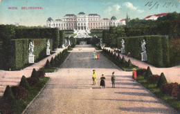 VIENNA, ARCHITECTURE, BELVEDERE, PARK, STATUES, AUSTRIA, POSTCARD - Belvédère