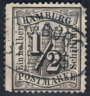 Ovalstempel Hamburg 31/12 65 Auf 1/2 Shilling Schwarz - Hamburg Nr. 10 - Hamburg (Amburgo)