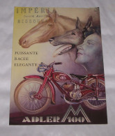 DEPLIANT PUB PUBLICITAIRE MOTO MOTOCYCLETTE ADLER M 100, IMPERIA - Motor Bikes