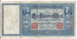 ALLEMAGNE 100 MARK 1908 VF P 35 - 100 Mark