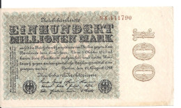 ALLEMAGNE 100 MO MARK 1923 XF+ P 107 - 100 Mio. Mark