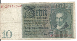 ALLEMAGNE 10 REICHMARK 1929 VF P 180 - 10 Mark