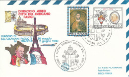 VATICAN Cover 2-56,popes Travel 1980 - Brieven En Documenten