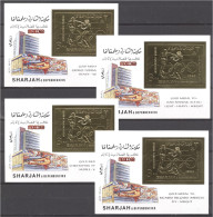 Sharjah 1968, Olympic Games Mexico, Winners, Boxing, 4Block GOLD IMPERFORATED - Pugilato
