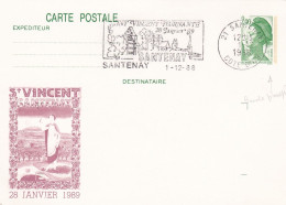 Entier CP Type Liberté--cachet SANTENAY--21--illustration Saint Vincent - Cartes Postales Types Et TSC (avant 1995)