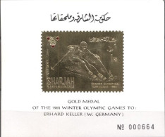 Sharjah 1968, Olympic Games Grenoble, Sking, E. Keller, Block GOLD - Winter 1968: Grenoble