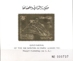 Sharjah 1968, Olympic Games Grenoble, Sking, P. Fleming, Block GOLD - Hiver 1968: Grenoble