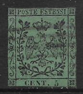 Italia Italy 1852 Antichi Stati Modena Aquila Estense Senza Punto C5 Sa N.1 US - Modena