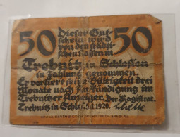 50 Pfennig Notgeld Trebnitz Schlesien - Deutschland - Ohne Zuordnung