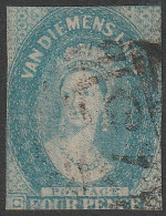 CLASSIC TASMANIA QV 4d IMPERF CHALON USED. - Used Stamps