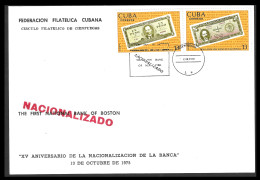 1975 THE FIRST NATIONAL BANK OF BOSTON NACIONALIZADO COVER FEDERACION FILATELICA CUBANA - FDC