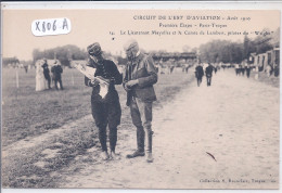 AVIATION- CIRCUIT DE L EST D AVIATION- AOUT 1910- PARIS-TROYES- LT MAYOLLES ET LE COMTE DE LAMBERT- PILOTES DU WRIGHT - Meetings