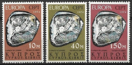 Cyprus 1974 Europa CEPT (**)  Mi 409-11 - M€ 4,-; Y&T 401-03 - €5,- - 1974