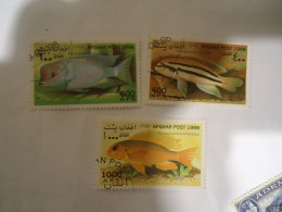 AFGHANISTAN USED 3  STAMPS  FISH FISHES - Afghanistan