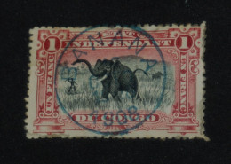 BELGIAN CONGO 1901, Elephant Hunt, Animlas, Mi #30, Used - Usados