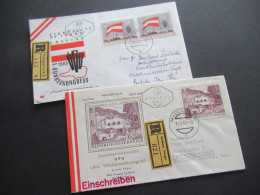 Österreich 1963 Und 64 FDC Als Einschreiben Echt Gelaufen! 1x Saalbach Pinzgab Und 1x Klagenfurt / Sondermarke UPU - Cartas & Documentos