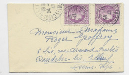 FRANCE MAZELIN 1FR50 VIOLET X2 MIGNONNETTE CAUDEBECQ 24.11.1947 AU TARIF - 1945-47 Ceres Of Mazelin