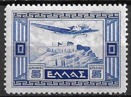 GREECE 1933 Airmail Government Issue 5 Dr. Blue Vl. A 18 MNH - Unused Stamps