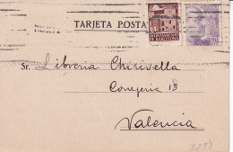 TARJETA COMERCIAL 1940   BARCELONA  A  VALENCIA - Otros & Sin Clasificación