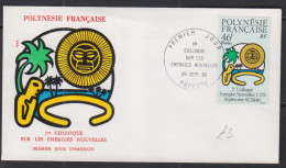 ENERGY - FRENCH POLYNESIA -  1982-  ALTERNATIVE ENEGRY SON  ILLUSTRATED FDC  - Sonstige & Ohne Zuordnung