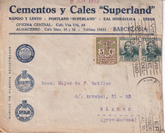 CARTA  COMERCIAL  1935    MATASELLOS RODILLO  VISITAD LA VIII FERIA DE BARCELONA - Otros & Sin Clasificación