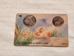 SINGAPORE-(1SUND)-Lunar Animal Series Rabbit-(190)(1SUND-004495)($2)(tirage-11.000)-used Card+1card Prepiad Free - Singapour