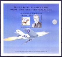 Guyana 1992 MNH MS, Bell X-2 Rocket Research Plane, 25 Ann 1st Moon Landing - Amérique Du Sud