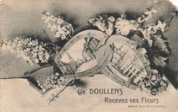 FRANCE - Doullens - Multivues - Recevez Ces Fleurs - Carte Postale Ancienne - Doullens