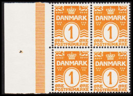 1914. DANMARK. Numeral. 1 Øre Orange. Perf. 14x14½ In Never Hinged 4-block With Left Margin. (Michel 77) - JF540689 - Unused Stamps