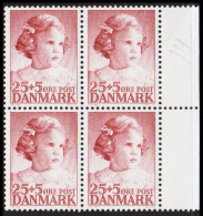 1950. DANMARK. 25+5 ØRE Princess Anne-Marie In Never Hinged 4-block. (Michel 322) - JF540691 - Briefe U. Dokumente
