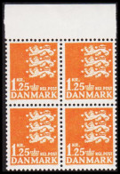 1962. DANMARK. 1,20 Lions In Never Hinged Block Of 4.  (Michel 401x) - JF540718 - Brieven En Documenten