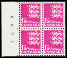 1962. DANMARK. 1,50 Lions In Never Hinged Block Of 4. Normal Paper. (Michel 402x) - JF540720 - Covers & Documents