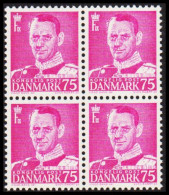 1950. DANMARK. Frederik IX 75 øre In Never Hinged 4-block.  (Michel 318) - JF540731 - Lettres & Documents